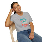 Reel Girls Fish Too T-Shirt — Women's Fishing Tee for Outdoor Anglers   30% off in the shopping cart