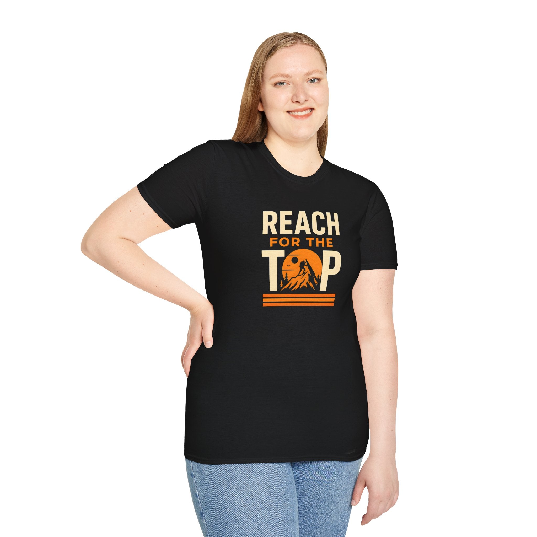 Climbing T-Shirt — "Reach for the Top" Climbers' Hobby Tee   30% off in the shopping cart