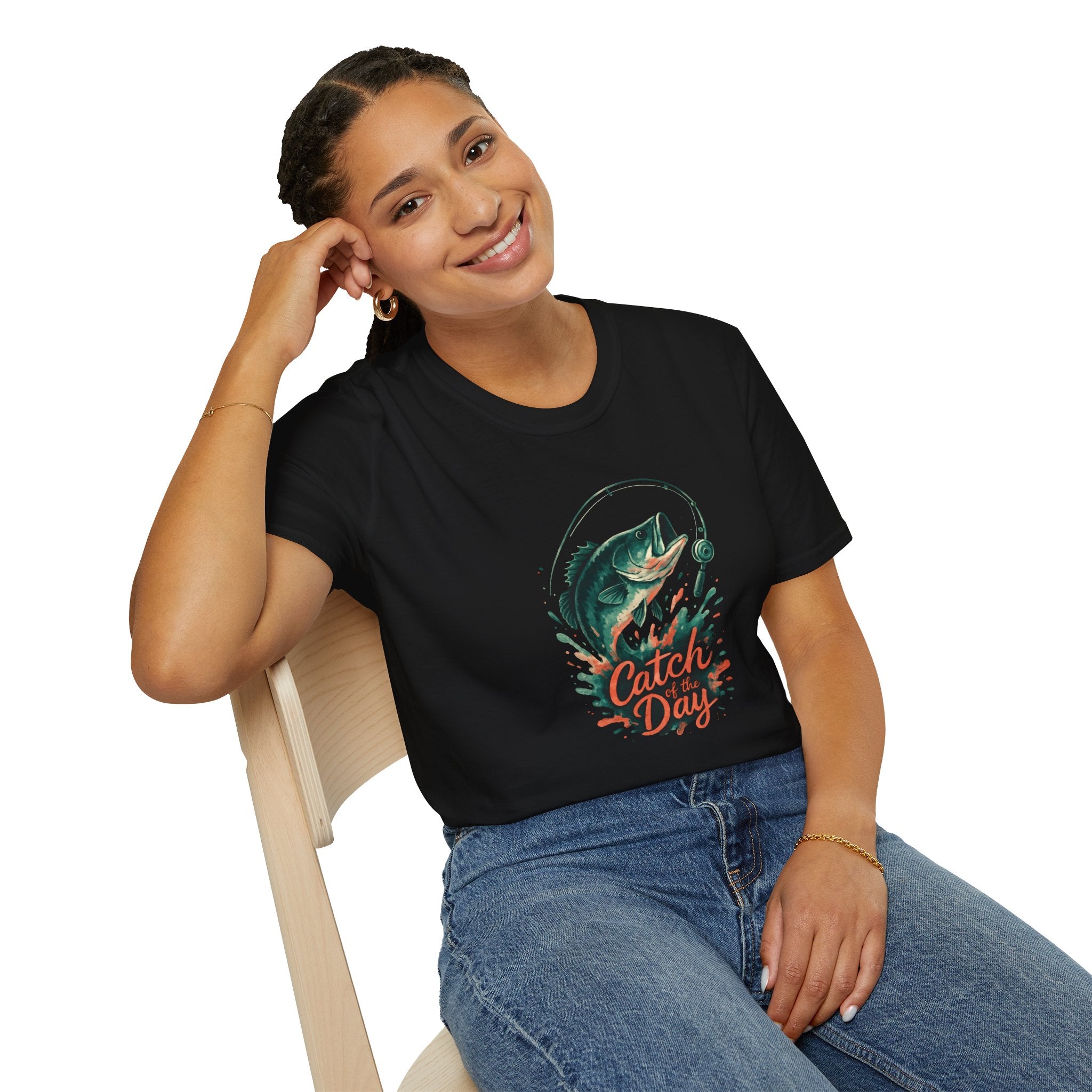 Catch of the Day Fishing T-Shirt — 'Catch of the Day' Angler Tee   30% off in the shopping cart