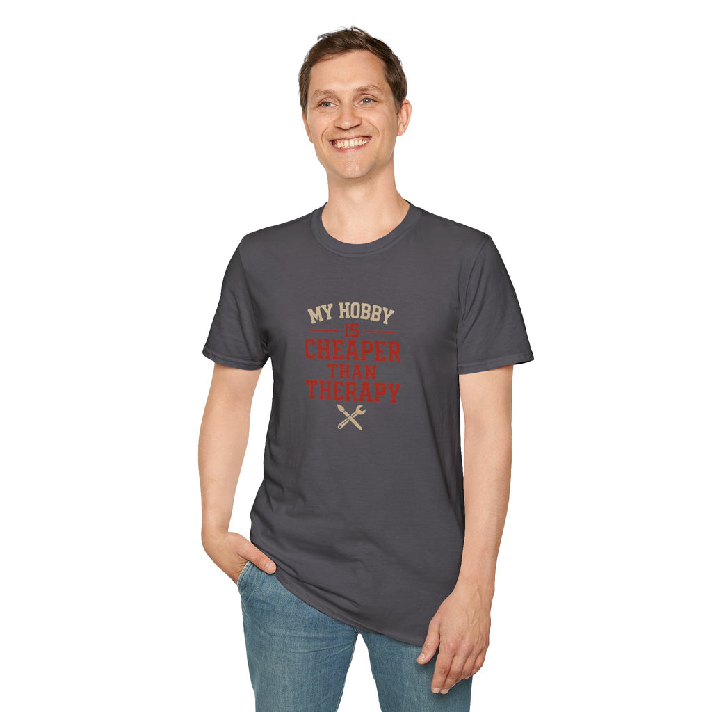 Hobby Cheaper Than Therapy T-Shirt — Funny Mental Health Hobby Shirt   30% off in the shopping cart