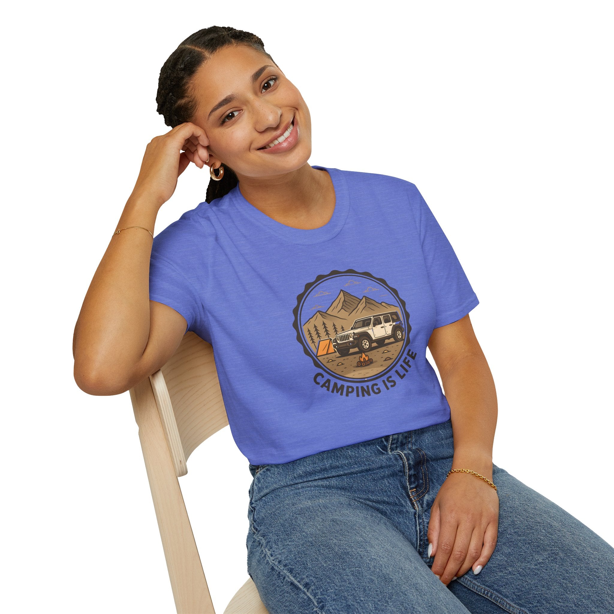 Camping in the Mountains T-Shirt — Mountain Adventure Tee for Campers   30% off in the shopping cart