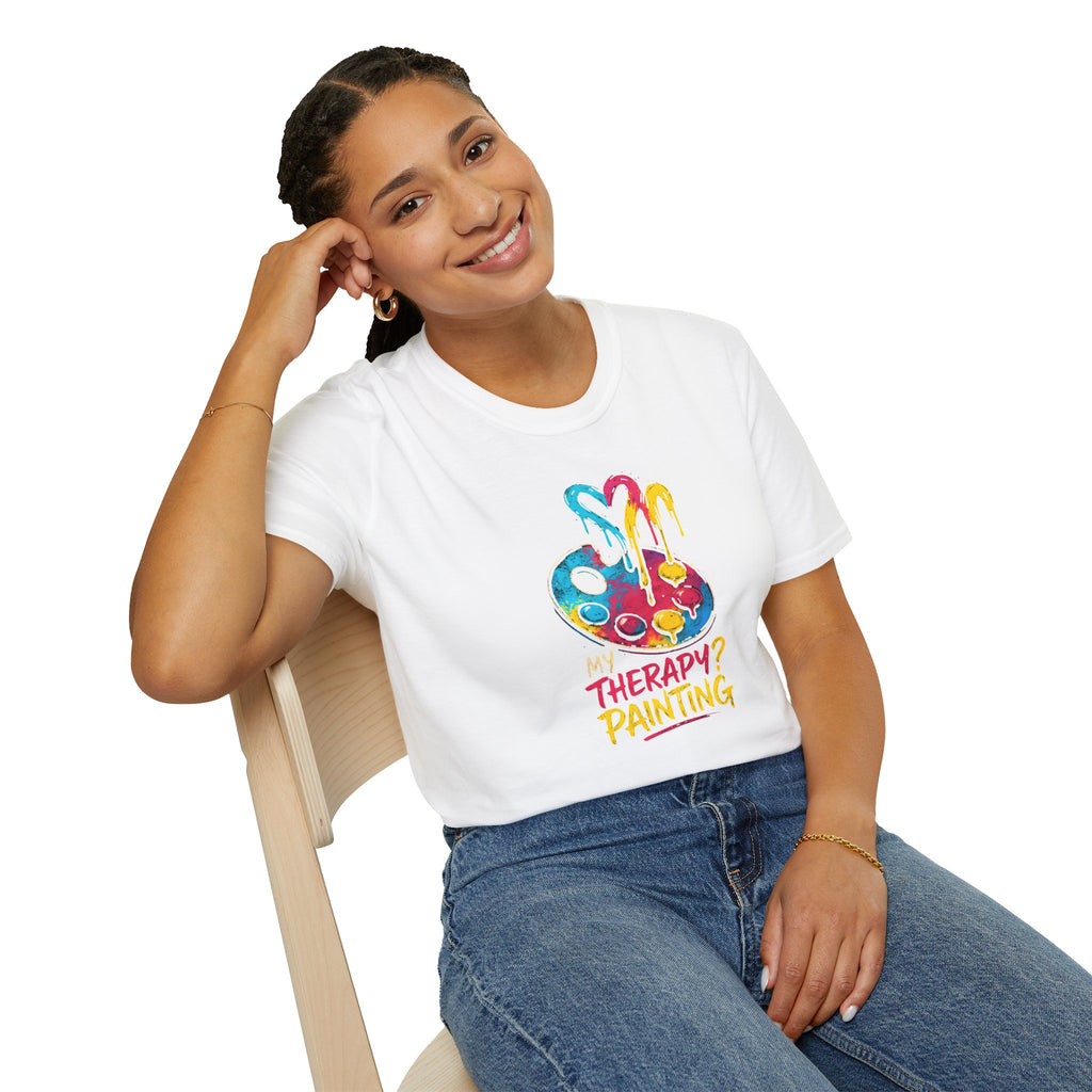 Painting Is My Therapy T-Shirt — Artist Hobby Tee       30% off in the shopping cart