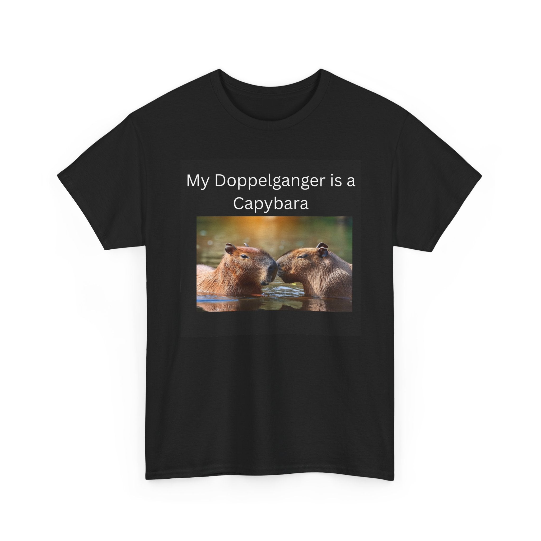 My Doppelganger is a Capybara T-Shirt | Capybara Kiss Graphic 30% off in shopping cart