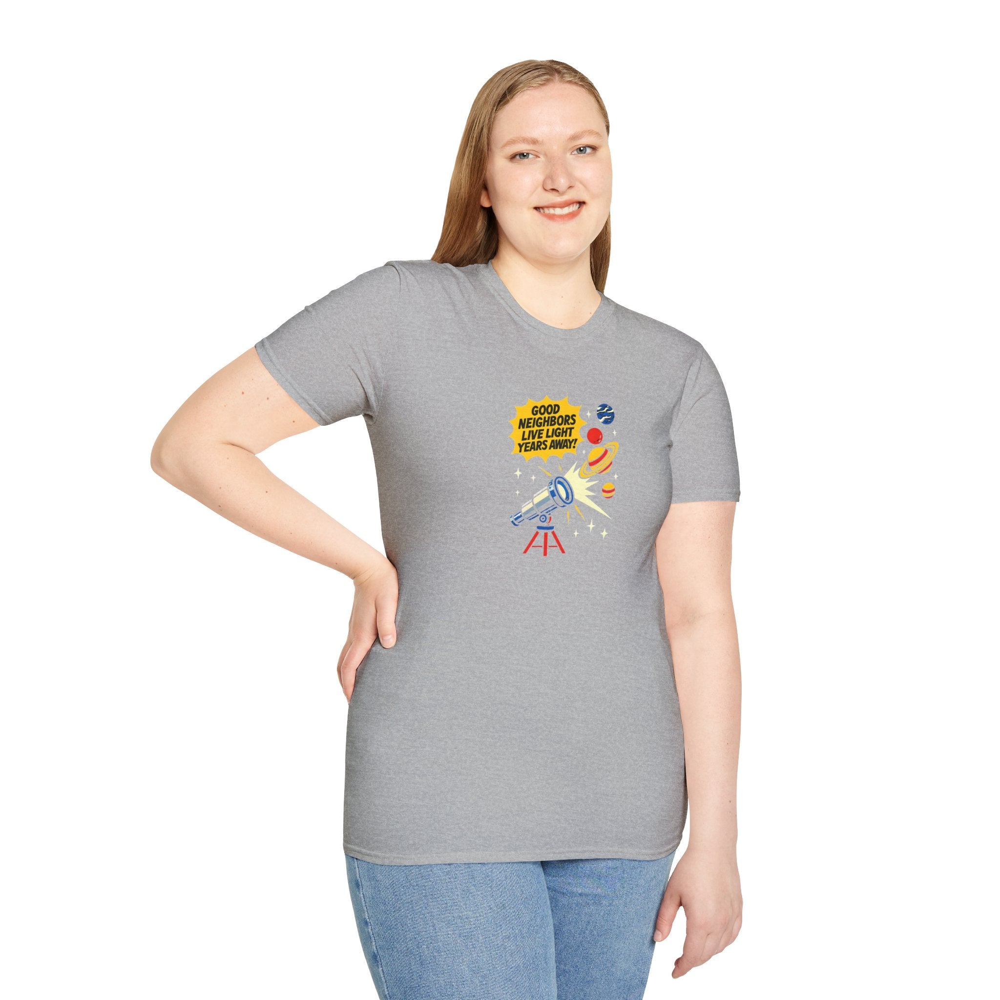 Space Telescope Poster T-Shirt — Stargazing Hobbyist Tee     30% off in the shopping cart