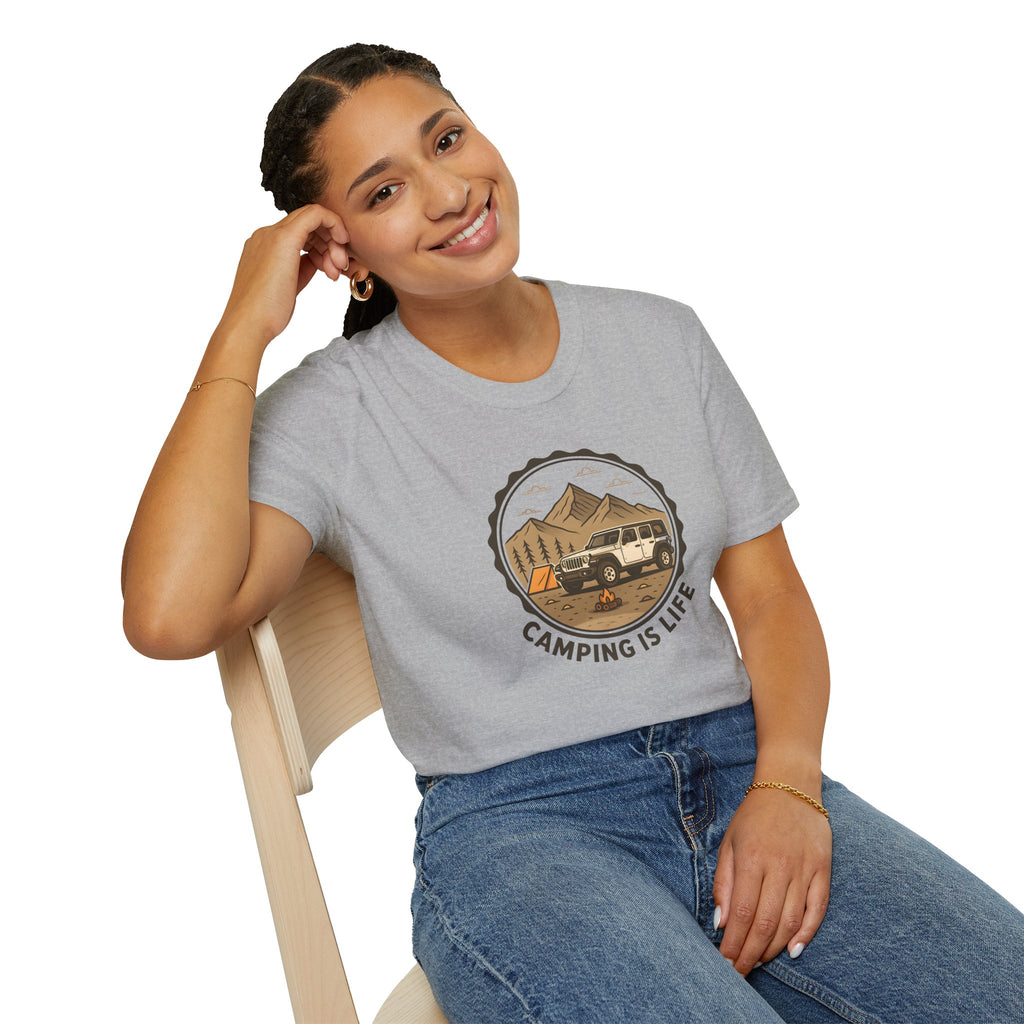 Camping in the Mountains T-Shirt — Mountain Adventure Tee for Campers   30% off in the shopping cart