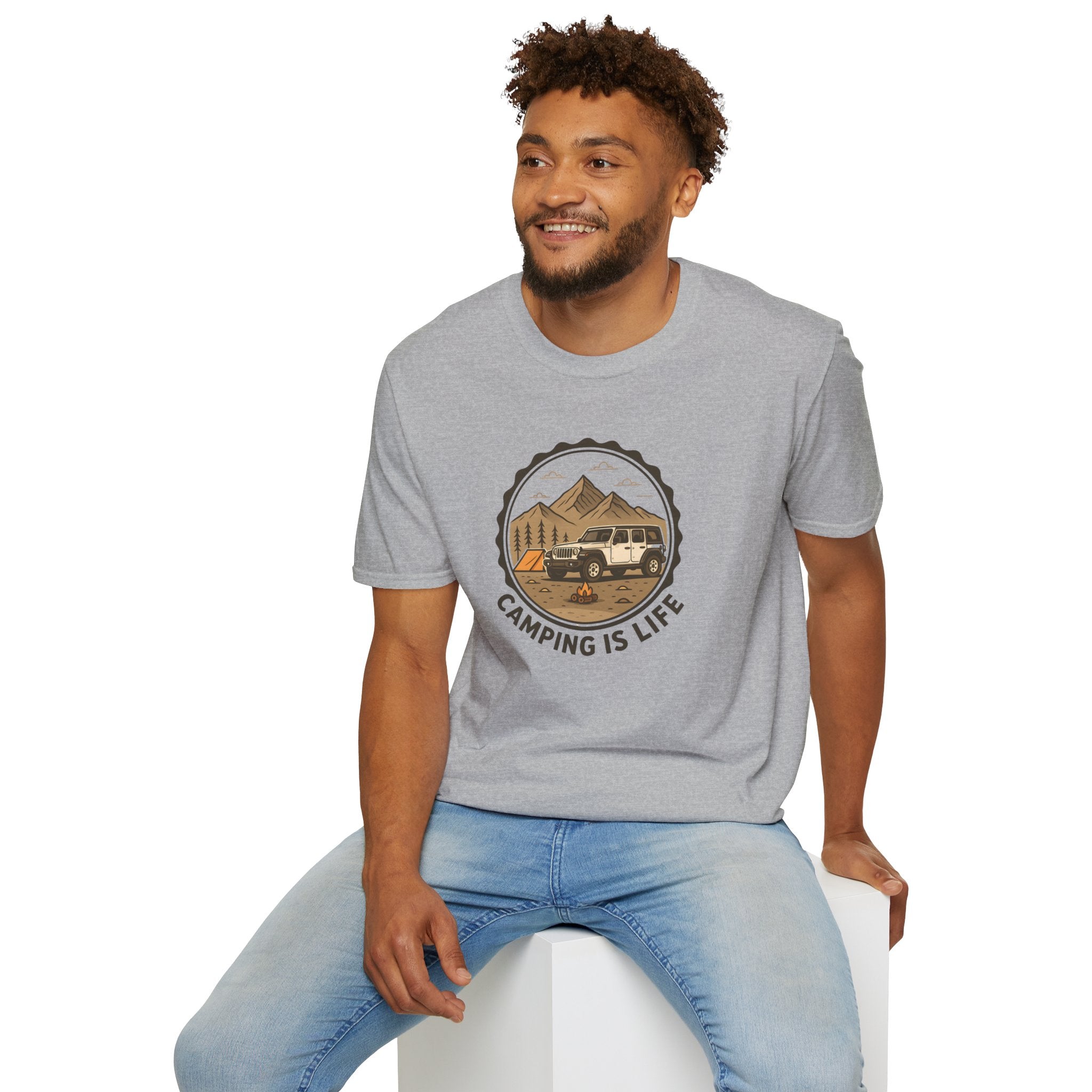 Camping in the Mountains T-Shirt — Mountain Adventure Tee for Campers   30% off in the shopping cart