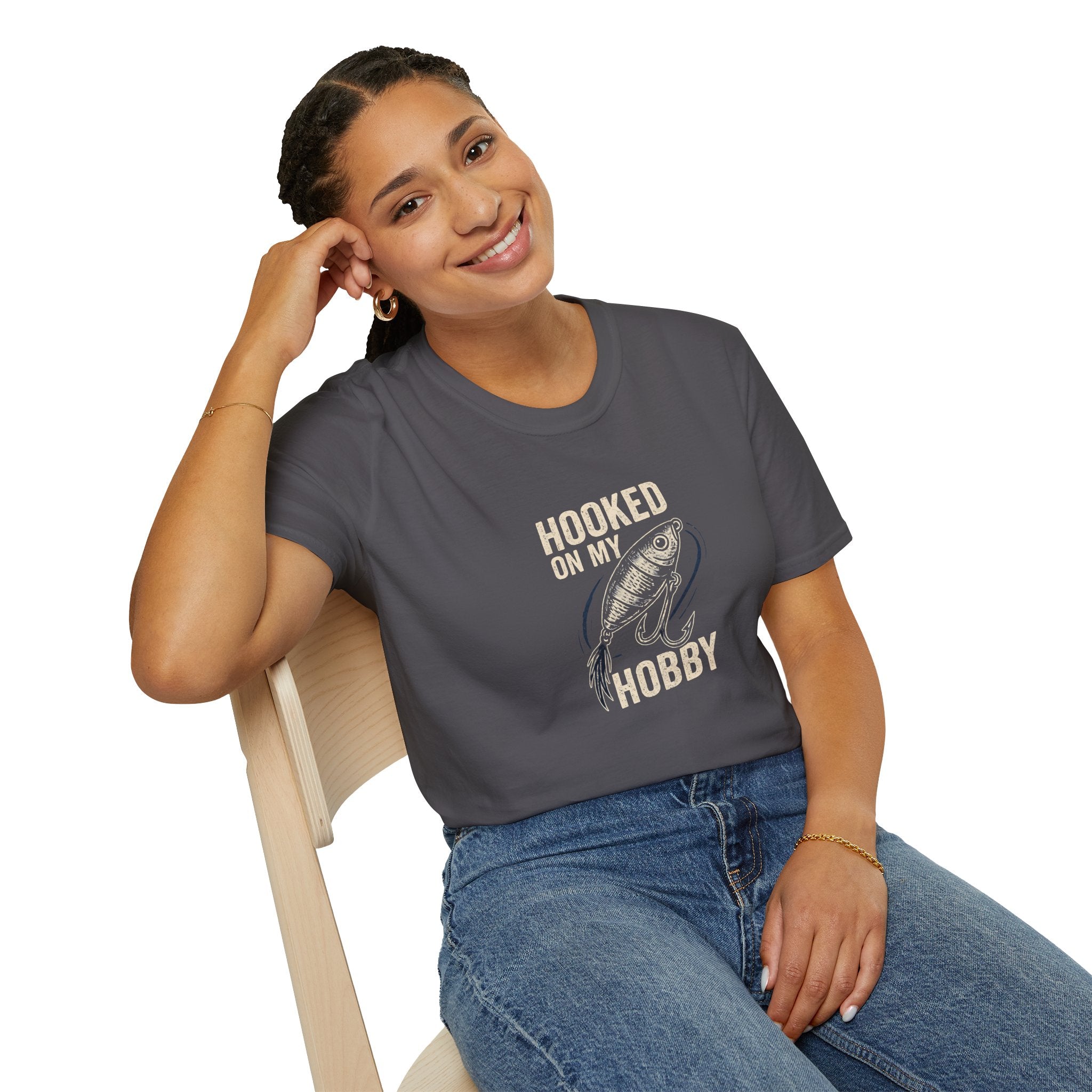 Hooked on My Hobby Fishing T-Shirt — Angler Graphic Tee    30% off in the shopping cart
