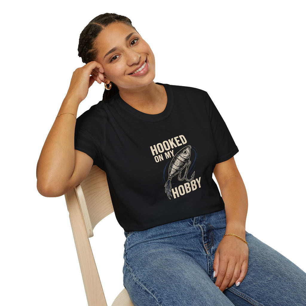 Hooked on My Hobby Fishing T-Shirt — Angler Graphic Tee    30% off in the shopping cart