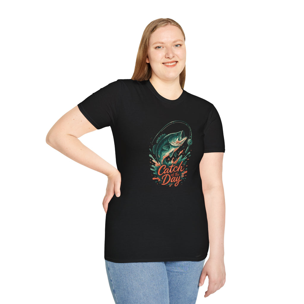 Catch of the Day Fishing T-Shirt — 'Catch of the Day' Angler Tee   30% off in the shopping cart