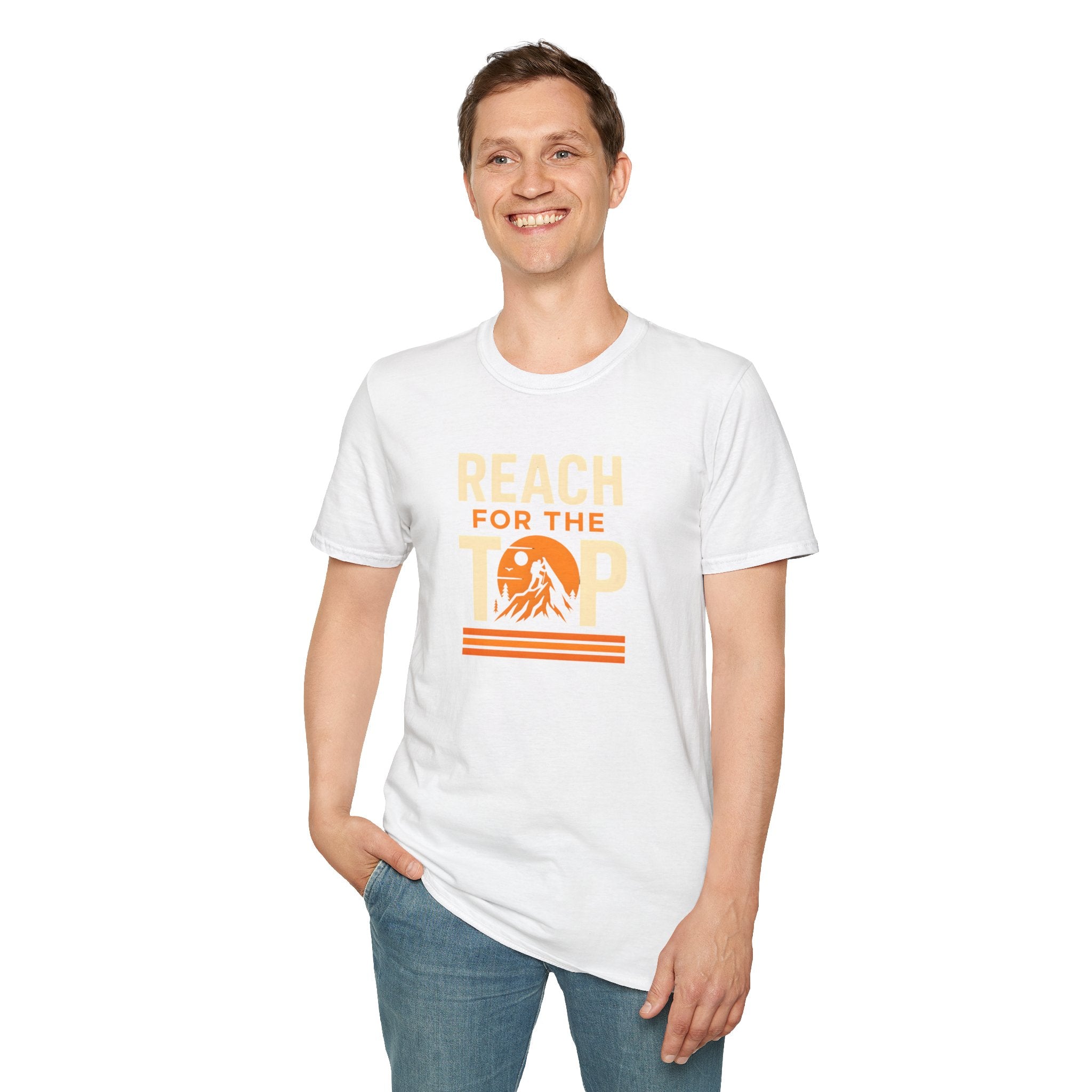 Climbing T-Shirt — "Reach for the Top" Climbers' Hobby Tee   30% off in the shopping cart