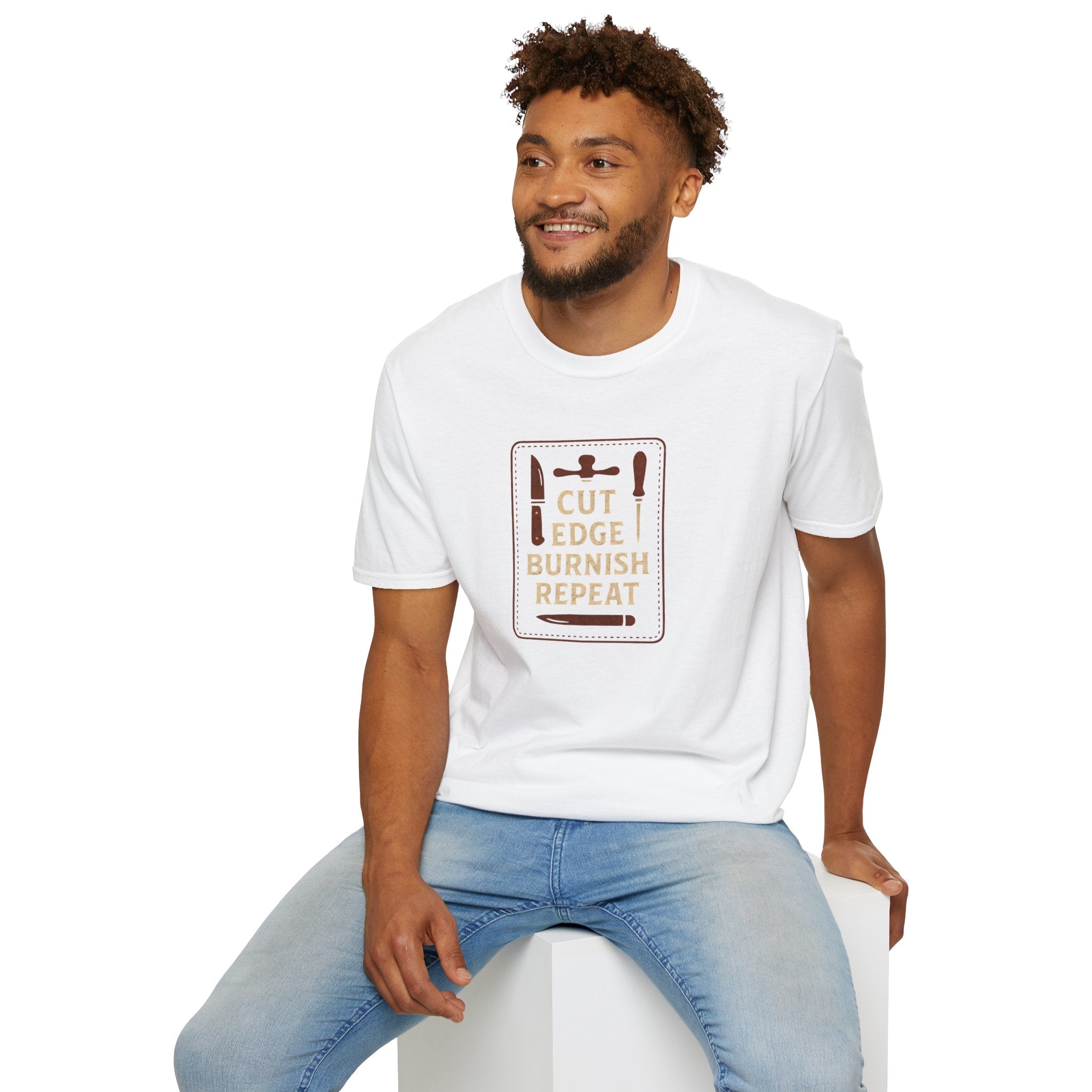 Cut Edge Burnish Repeat Metalworks T-Shirt — Metalworking Hobby Tee-30% off in shopping cart