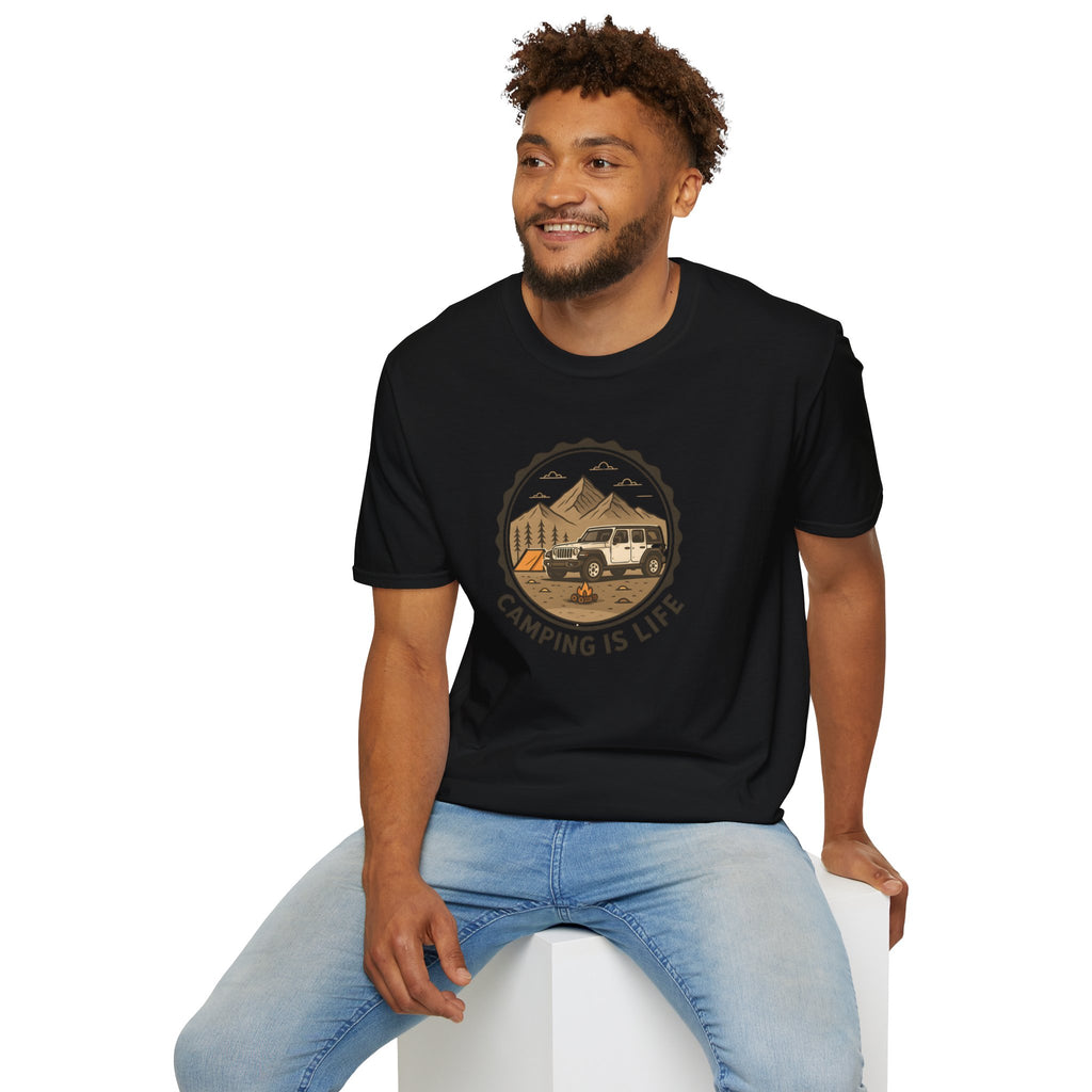 Camping in the Mountains T-Shirt — Mountain Adventure Tee for Campers   30% off in the shopping cart