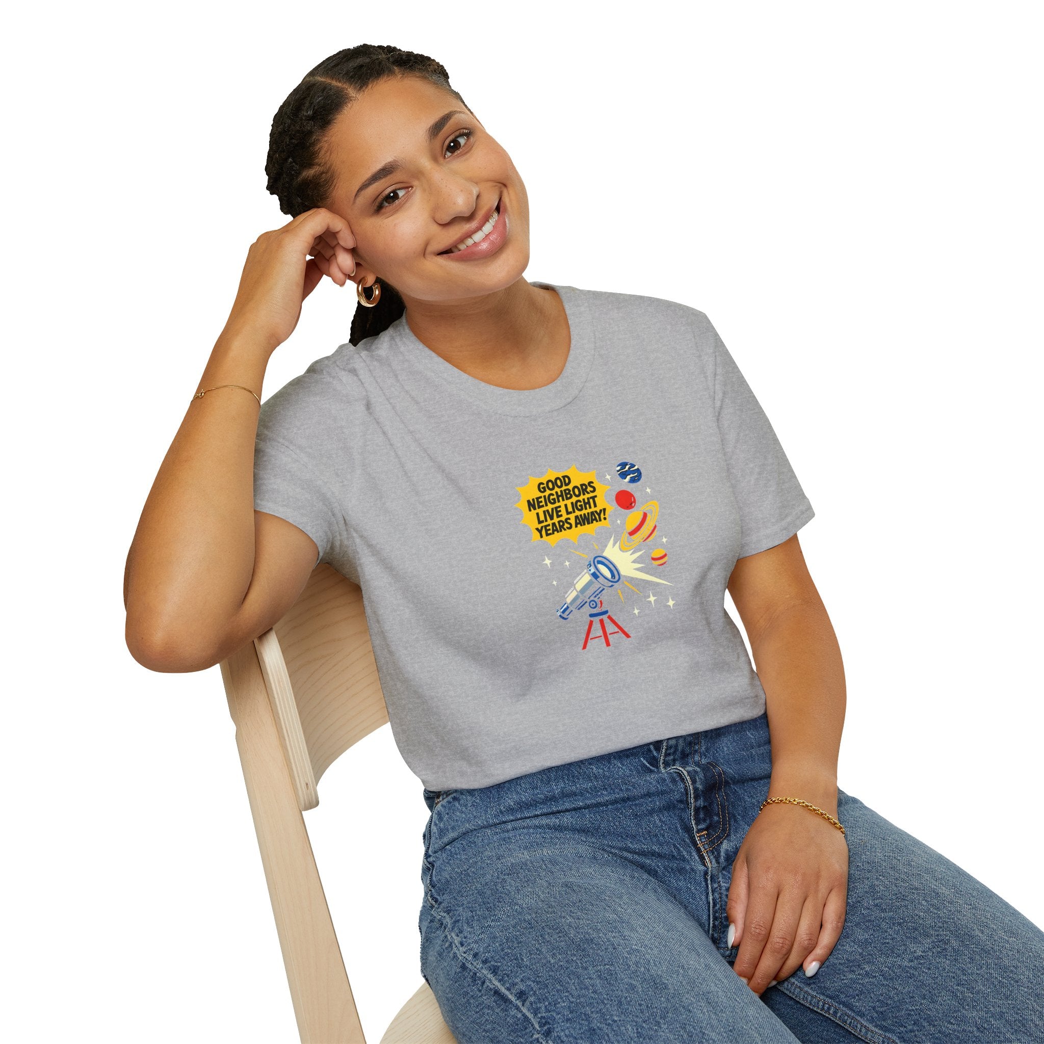 Space Telescope Poster T-Shirt — Stargazing Hobbyist Tee     30% off in the shopping cart