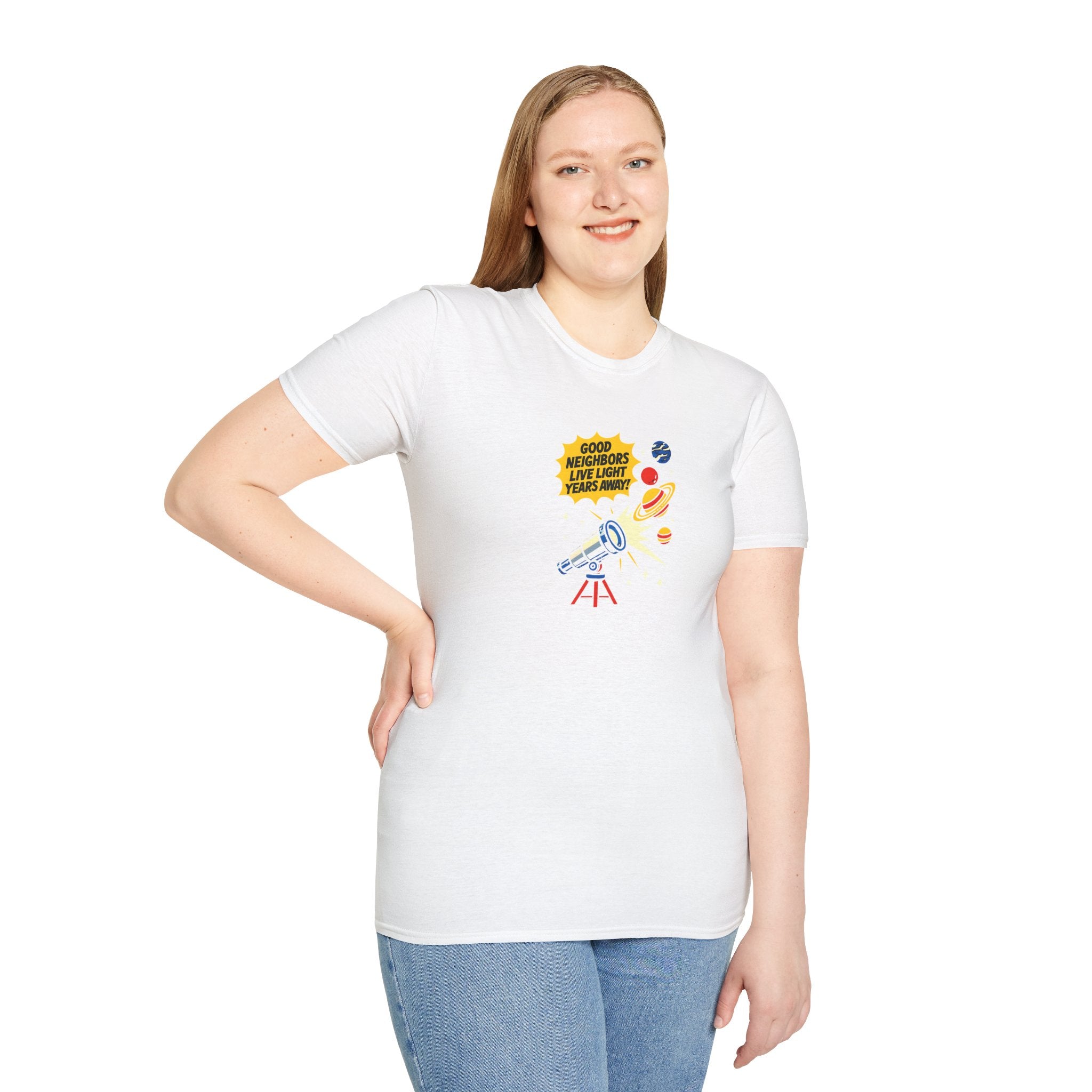 Space Telescope Poster T-Shirt — Stargazing Hobbyist Tee     30% off in the shopping cart