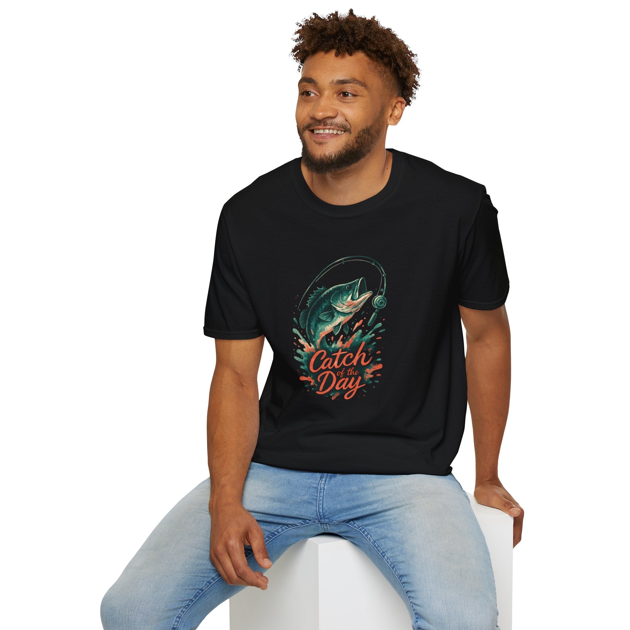 Catch of the Day Fishing T-Shirt — 'Catch of the Day' Angler Tee   30% off in the shopping cart