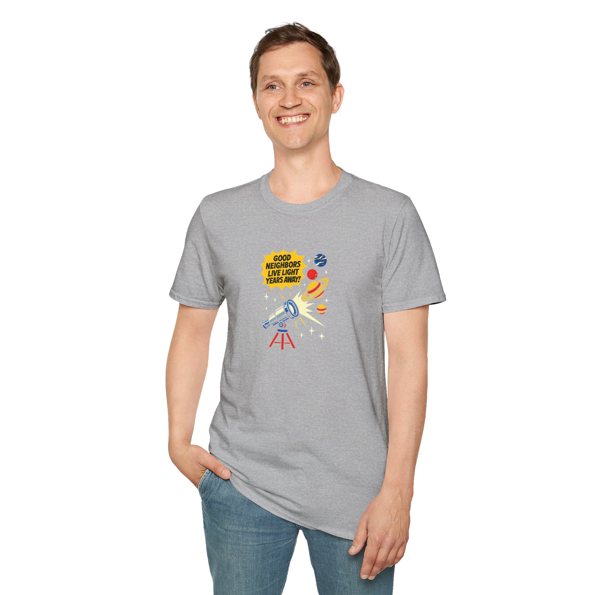 Space Telescope Poster T-Shirt — Stargazing Hobbyist Tee     30% off in the shopping cart