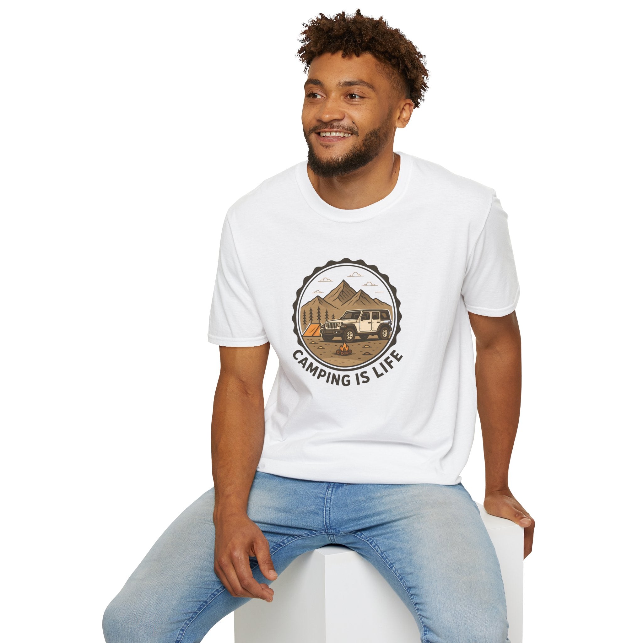 Camping in the Mountains T-Shirt — Mountain Adventure Tee for Campers   30% off in the shopping cart