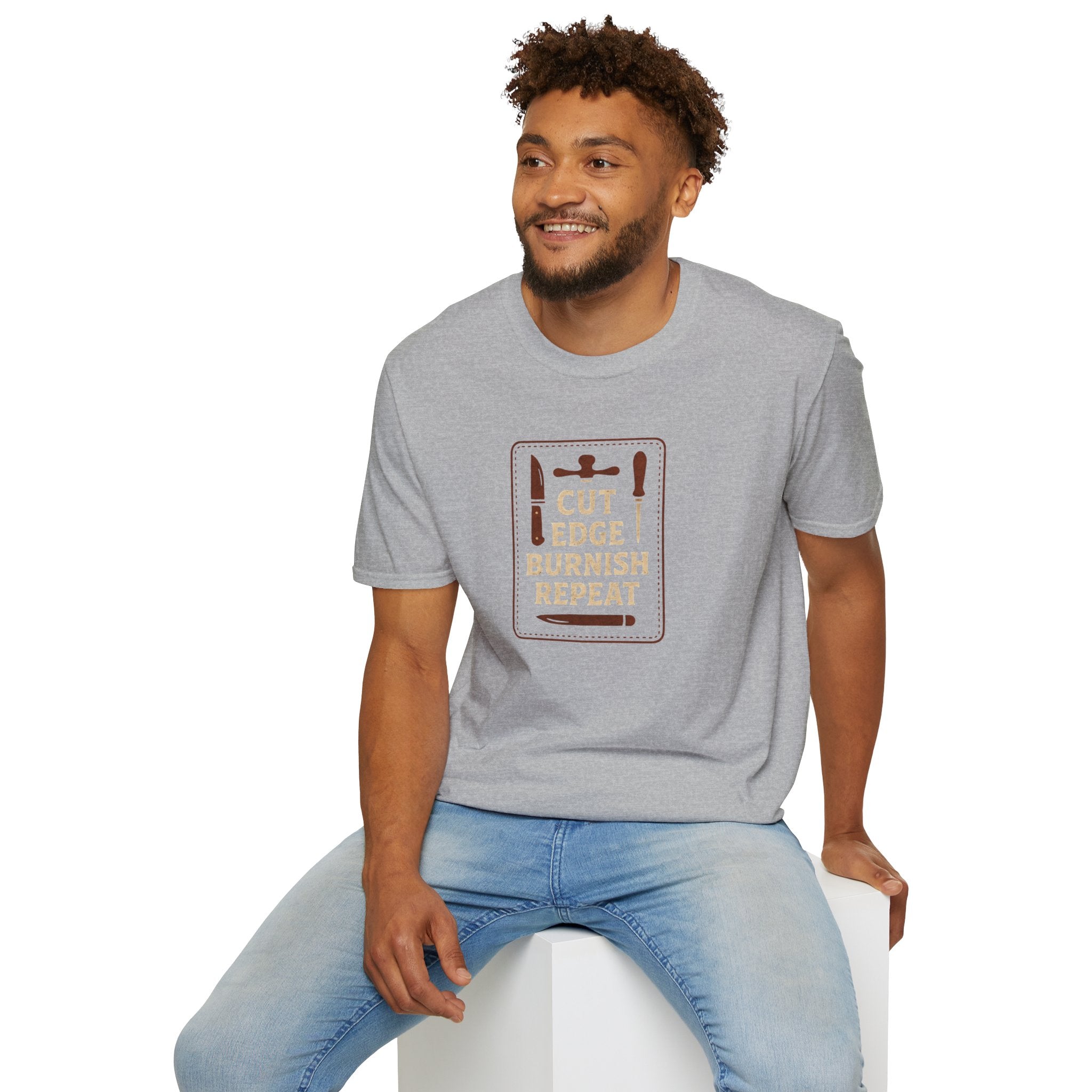 Cut Edge Burnish Repeat Metalworks T-Shirt — Metalworking Hobby Tee-30% off in shopping cart
